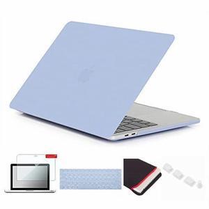 Se7enline Compatible with MacBook Pro 2016-2018 Cover 15 inch Soft-Touch Matte Hard Case for Mac Pro Retina 15 A1707/A1990 Touch Bar&Sleeve&Keyboard Skin&Screen Protector&Dust Plug, Serenity Blue