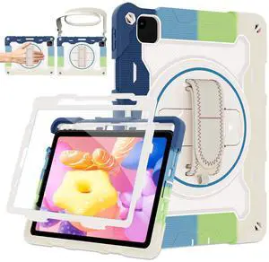 ROSROME For iPad Air 5th 4th Generation 10.9 inch Case with Screen Protector [15ft Drop Protection] iPad Pro 11 Case 4th 3rd 2nd 1st Gen (2022 2021 2020 2018) for Kids W/ 360 Stand Hand/Shoulder Strap