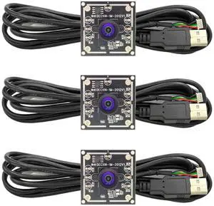 3PCS USB Camera Module OV9732, 100 Degree Without Deformity, 1MP 1280x720 Free Driver, Adjustable Focus Camera for Face and License Plate Recognition, Drone Aerial Photography, Supports Win7/8/10/MAC