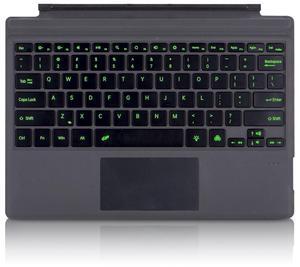 Seagtigau Keyboard Type Cover for Microsoft Surface Pro 7+ Pro 7 Pro 6 Pro 5 Pro4 Pro3, 12.3 inch, Ultra-Slim Bluetooth Multi-Touchpad Mouse Rechargeable, 7-Color LED Backlit (Black with Backlit)