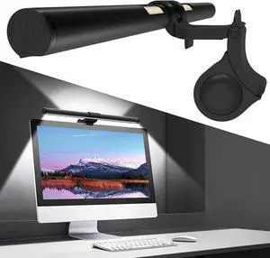 OOWOLF Monitor Light Bar with Backlight CRI>=95, Screen Light Bar, Desk Lamp for Eye-Caring,Dual Light,Filter Blue-Light,3-Color Mode,Memory Dimming,e-Reading Task Lamp,Computer Light for Home Office