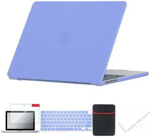 Se7enline Compatible with 2021-2024 MacBook Pro 14 inch Case for Mac Pro 14-inch Model A2442 A2779 A2918 A2992 A3112 A3401 M4 M3 M2 M1&Keyboard Skin &Screen Protector &Dust Plug,Serenity Blue