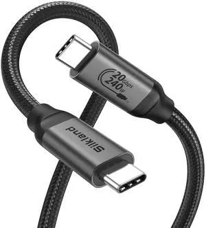 Silkland USB C Monitor Display Cable 6.6FT [4K@144Hz/60Hz 8K@30Hz], USB C 3.2 Gen 2x2 Video Cable, 20Gbps Data Transfer, 240W PD Fast Charge, Compatible with iPhone 16, MacBook Pro, iPad