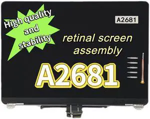 Replacement for Mac14,2 MacBook Air 13.6" M2 2022 A2681 EMC 4074 13.6 inches 2560x1664 Full LCD Screen Display Complete Assembly (Midnight Color)
