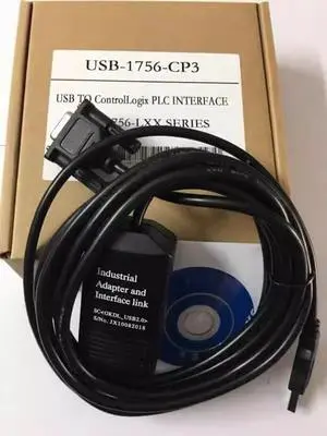USB Programming Cable USB-1756-CP3 for Allen Bradley PLC ControlLogix Series Download Cable, 6 FT, Black