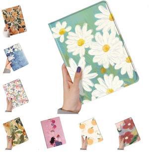 Floral Case for iPad Air 13 inch M3/M2, iPad Pro 12.9 inch 6th/5th/4th/3rd Generation Flower Pattern Cute Slim Leather Folio Case with Pencil Holder Auto Sleep/Wake (Color C)