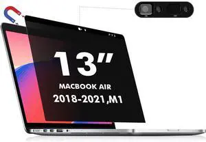 PYS macbook air 13 inch privacy screen Compatible with MacBook Air 13.3'(Released in 2018-2021: A1932,A2179,A2337)-Anti Glare,Webcam Cover Slider,Provide Privacy, Ultra Slim,Easy On
