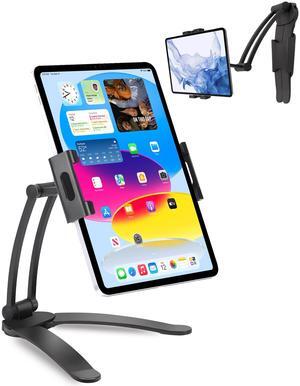 Portable Monitor Stand Mount 15.6/17.3, 2-in-1 Adjustable Tablet Wall Mount Foldable Arm Stand Compatible with iPad 10/9,iPad 13/12.9/11 Pro Air Mini,Samsung Galaxy Tab,Portable Monitor 7-17.3''-Black