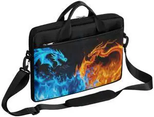 Dragon Water Fire Laptop Case Bag for Boys Men,15.6 inch Messenger Shoulder Bags,Water Resistant Notebook Computer Bag Briefcase Sleeve Carrying for Work,School