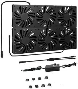 SUOHUI 360x240mm Computer Cooling Fan, 100V-240V AC, 95.8CFM, 18-41dBA, For DIY Audio Video Network Cabinet Server Cooling Projects & Equipment Workstation Xbox PS5 Accessories