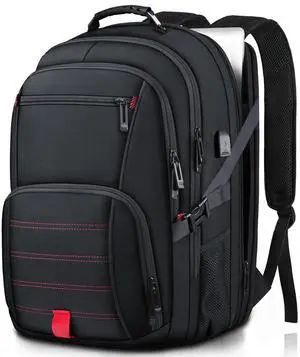 tazbuzo 50L Travel Backpack, Extra Large Backpack, Laptop Backpack for Men, big Backpack, Water Resistant TSA Approved Business Work College School Computer Bag with USB Port, Fits 17 Inch Laptops