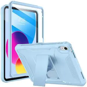Soke Case for iPad (A16) 11th Generation 11-inch 2025, iPad 10th Generation 10.9-inch 2022, with Built-in Screen Protector and Kickstand, Rugged Full Body Protective Cover - Sky Blue