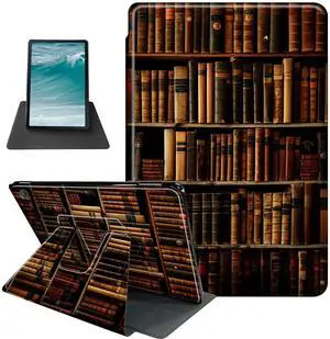Rossy Case for  Fire Max 11 (13th Generation, 2023 Release) 360 Degree Rotating Swivel PU Leather Stand Smart Cover with Auto Sleep/Wake for Fire 11 Max Tablet, Library Bookshelf