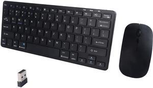 Wireless Bluetooth Keyboard and Mouse Combo - Rechargeable, Quiet Operation, 3-Device Switching - Perfect for Home Office, Gaming, and Travel,Compatible with Windows, Mac, Android(Black)