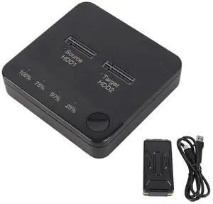 Tiiyee M.2 SSD Duplicator, Hard Drive Cloner Dual Bay and Dock Offline 1Gbps Reading Writing USB C to SATA Docking Station for B Key/B M Key Old SSD Data Transmission Size 2230 22242 2260 2280 22110