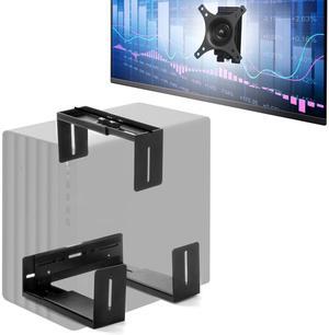 Monitor Wall Mount and Wall PC Mount Kit, Adjustable Monitor Holder Fits for 17"-32" Screens - 360 Rotation VESA Wall Mount, Width Adjustable from 5.2" to 8.5" for Computer Tower Mount Home Office