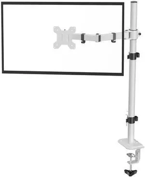 Suptek Single Monitor Arm Desk Mount Fully Adjustable Monitor Stand for 1 / One Screen up to 32 inch Extra Tall 31.5 inch Pole,White (MD6821W)
