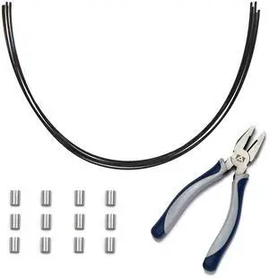 TetherTies Cable Organization, DIY Tether Kit - Customizable Cable Tethers for Computers, Adapters & Dongles - Easy Self Installation Tether Cables with Free Crimping Tool (Black 10 Pk, 12 inch)