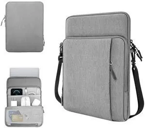 TiMOVO 13.3-14 Inch Laptop Sleeve Carrying Bag with Pockets for iPad Air 13 Inch 2024,iPad Pro 13 Inch 2024,MacBook Air 2022-2018,MacBook Pro M2/M2/M1 Pro/M1 Max,Galaxy Tab S9+/S8+ 12.4",Light Gray