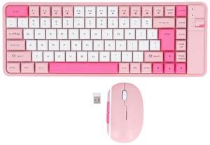 Keyboard and Mouse Combo for Windows, Bluetooth 2.4 GHz Receiver Keyboard Mouse Set, 84 Keys QWERTY Layout Keyboard, Adjustable DPI Mouse ()