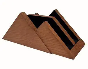 ThriveHive Dual Laptop Holder Vertical Laptop Stand 2 Slots Wooden - Light Brown (Oak Color)