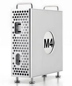 Aluminum Chassis Stand Case for 2024 Mac mini M4 /M4 Pro, Shockproof Protective Desktop Enclosure Holder for Mac mini M4 Full Port Access