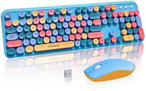 Ubxxziy Wireless Keyboard and Mouse Combo with Switch Button- 2.4GHz Cordless Typewriter Keyboard | Auto-Sleep | USB Receiver for Windows PC/Laptop - Blue Colorful Ubxxziy Wireless Keyboard and Mouse Combo with Switch Button- 2.4GHz Cordless Typewriter Keyboard | Auto-Sleep | USB Receiver for Windows PC/Laptop - Blue Colorful