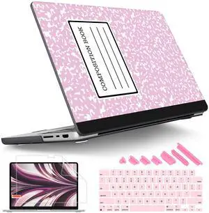Tuiklol for M4 MacBook Pro 14 Inch Case 2024-2021 Release A3112 A3401 A3185/M3 A2918 A2992/M2 A2779/M1 A2442 Pro/Max Chip,Hard Shell Case with Screen Protector for Touch ID,Composition Book