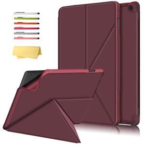 UUcovers 10.1 inch Kindle Fire HD 10 (11th Gen) & Fire HD 10 Plus (11th Gen) Case (Only fits 2021 Release 11th Generation Tablet) Folio Stand Smart PU Leather TPU Cover with Auto Sleep/Wake, Wine Red