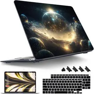 Tuiklol for MacBook Air 13 inch 2021-2018 Release M1 A2337/A2179/A1932 with Retina Display Touch ID,Hard Shell Case and Keyboard Cover for MacBook Air 13.3'' Cover,Birth of Galaxy
