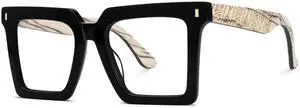 VOOGLAM Square Blue Light Glasses for Men Women Anti Eyestrain Dry Eyes Computer Phone TV Glasses Black