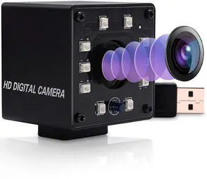 SVPRO IR Night Vision USB Camera 1080P Infrared Wide Angle With Fisheye Lens, OV2710 UVC Webcam HD Security for Computer