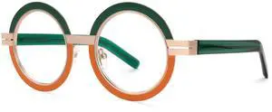 VOOGLAM Round Blue Light Glasses for Women Anti UV Eyestrain Dry Eyes Computer Phone TV Eyewear Green