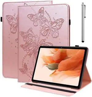 VODEFOX for Kindle Fire HD 10 Tablet Case 13th Generation 2023 Release 10.1", PU Leather Folio Butterfly Cover with Card Slots for Fire HD 10 & HD 10 Plus Tablet (13/11th Gen, 2023/2021) - Golden