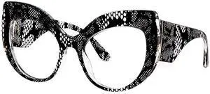 VOOGLAM Oversize Cat Eye Blue Light Blocking Glasses For Women Fashion Glasses Anti UV Eyestrain Eyewear Black