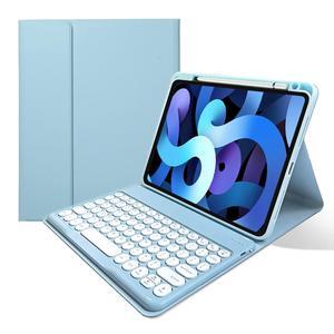 kaitesi Keyboard Case Compatible with iPad mini A17 Pro/iPad mini 6th Generation Keyboard Case Round Button Detachable BT Color Keyboard Cover (Blue)