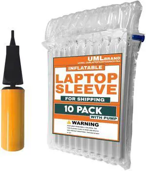 UML Brand Inflatable Laptop Protective Bags with Hand Pump - Fits 14-16 Inch Notebooks - Lightweight Alternative to Heavy Laptop Shipping Box - Ideal for Shipping - 10 Pack