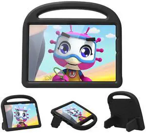 UUcovers All-New Fire HD 10 & 10 Plus 10.1" Tablet Kids Case (Only Compatible 11th Generation, 2021 Release) with Handle Kickstand Kids-Friendly Lightweight Shockproof Silicone EVA Foam Cover, Black