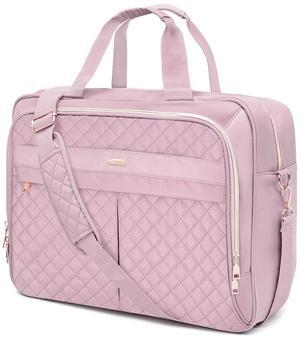 WIRABO Laptop Bag for Women 17 Inch, Laptop Briefcase for Women, Large Computer Bag Messenger Work Office Travel Business Violet
