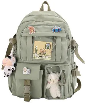 srdmuph Kawaii Backpack with Cute Accessories Pin Pendant Travel Laptop Bag Large Outdoor Waterproof Casual Daypack Women (Green) srdmuph Kawaii Backpack with Cute Accessories Pin Pendant Travel Laptop Bag Large Outdoor Waterproof Casual Daypack Women (Green)