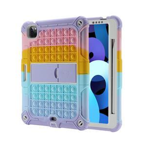 XZC for iPad Air 5th Generation Case 2022/ iPad Air Case 4th Generation 2020 10.9 Inch, iPad Pro 11 inch Case 2018 2020 2021 Shockproof Cover with Pencil Holder Kickstand Shoulder Strap (Rainbow 2)