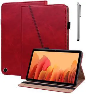 VODEFOX Case for  Kindle Fire Max 11 Case (13th Generation, 2023 Release) 11",PU Leather Folio Stand Stylish Solid Color Stripe Stand Cover with Elastic Band Stylus for Fire Max 11 Tablet - Red
