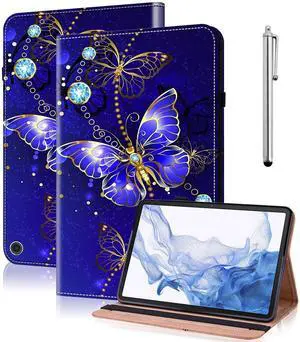 VODEFOX Case for Kindle Fire 11, PU Leather Folio Stand Cover with Elastic Band for Fire Max 11 Tablet (Diamond Butterfly, 13th Gen 2023)