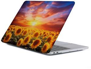 Yicomon Compatible with MacBook Air 13 inch Case 2020 2021 M1 A2337 A2179 A1932, Plastic Hard Shell Case for Mac Air 13 with Touch ID (2018-2021) - Sunset Sunflower Field Flying Eagle