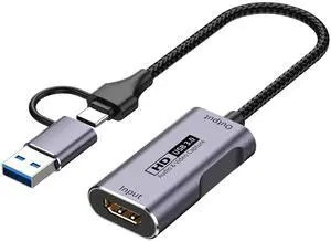 Sumateke Video Capture Card 4K HDMI to USB-A/USB-C Capture Card Full HD 1080P 60FPS USB3.0 Capture Video and Audio Recording for Gaming, Streaming, Teaching, Video Conference