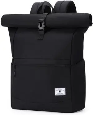 VX VONXURY Roll Top Backpack for Women,15.6 inch Laptop Backpack for Men,Top Open Casual Daypack for Work Travel