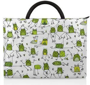 Cartoon Frogs Laptop Sleeve Case 13 13.3 14 Inch Laptop Bag with Handle & Pockets Durable Notebook Computer Carrying Case for Men Women Multi-Color & Size Choices