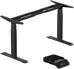 Standing Desk Frame 3 Stages with Smart Paddle Controller.Gyroscope Sensitive to collisions.Heavy Duty Adjustable Desk Frame for 40 to 72 inch Table Tops,Dual Motor,Load 275 lbs.Black
