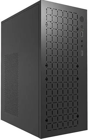 Micro ATX PC Case, High Airflow Mini MATX/ITX Desktop Computer Case with USB 2.0, 0.6mm Ultra-Thin Shell Computer Case, Support MATX/ITX Motherboard, Black Without Fans
