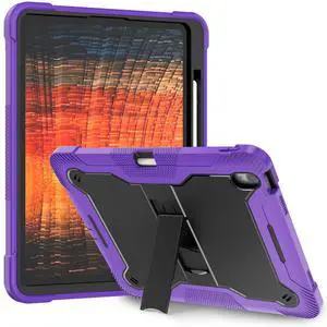 YOUULAR Tablet Computer Case for Apple iPad Air 13 (2024)/Apple iPad Air 13-inch (M2) 13.0 inch Cover with Built-in Stand for Heavy Duty Military Grade Shockproof Hard Hybrid,Black+Purple